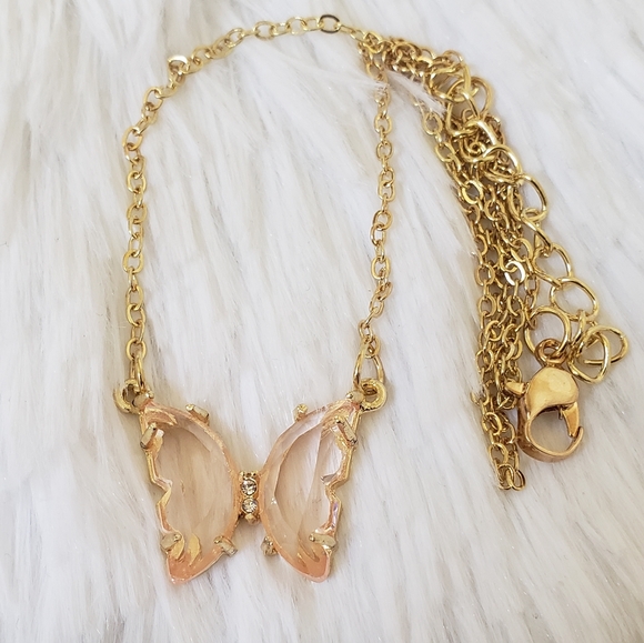 Butterfly Gold Tone Necklace - Picture 2 of 2